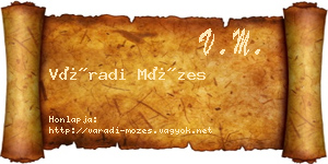 Váradi Mózes névjegykártya